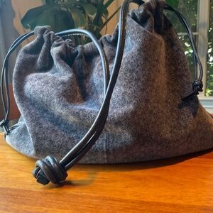 Vintage 1970’s Bottega Veneta Dark Gray Suede Butterfly Bag